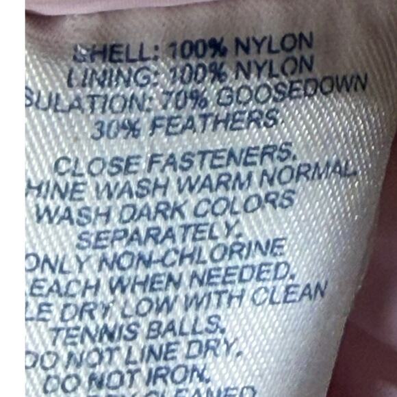 Lands End Women 2X Pink Goose Down Zip Front Puffer Vest Lightweight Winter Warm - Picture 4 of 8